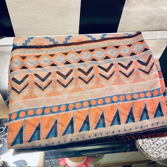 Neon Geometric Tribal Pattern Infinity Scarf - Picture 2 of 6